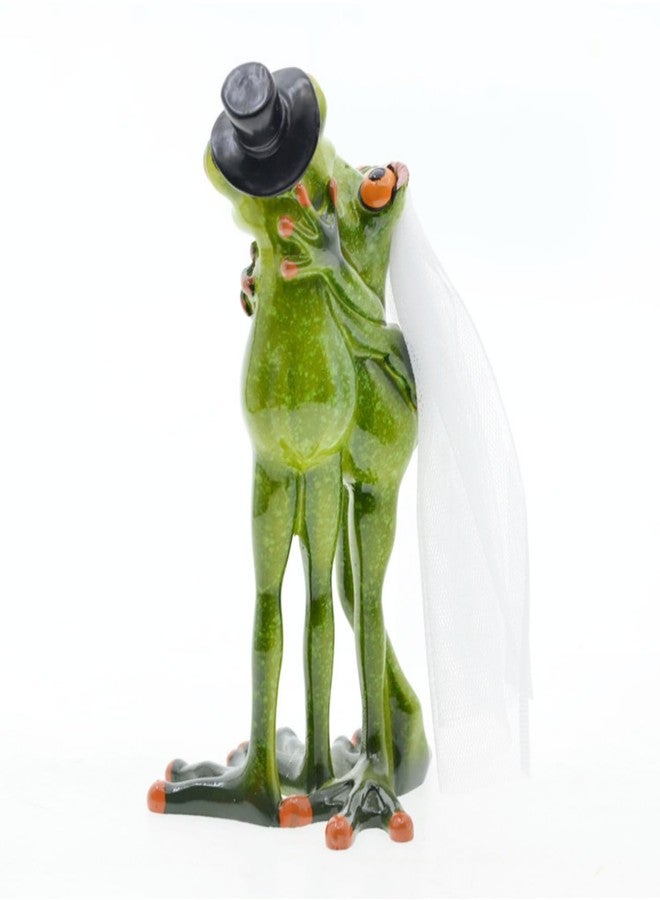 Queemie Romantic Wedding Dress Lovers Frogs Resin Sculpture Statue, Creative Get Married Couple Froggy Mascot Crafts Collectible Figurines for Home Office Decoration Gifts - Image 4